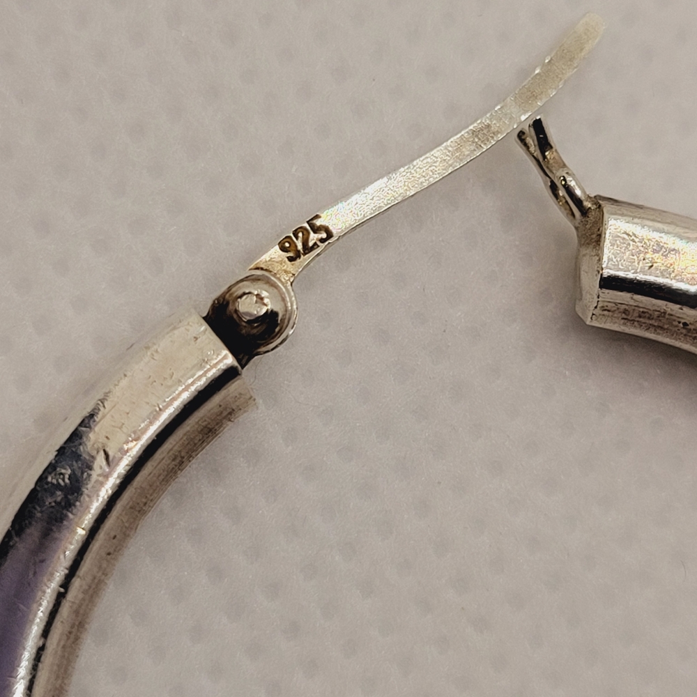 Sterling Silver Large Solid Hoops - image 3